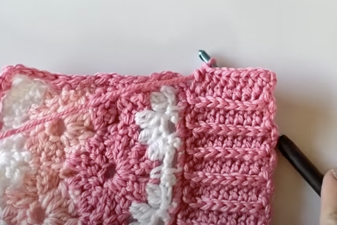 Crochet Front Bottom Loop Half Double Crochet Border