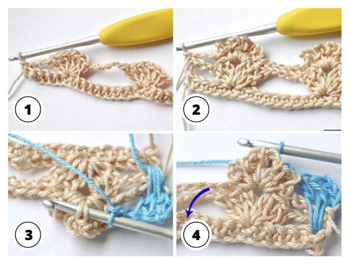 Crochet Triple Shell Stitch