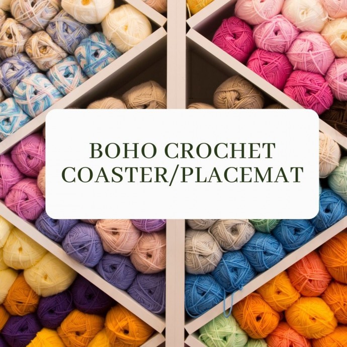 Boho Crochet Coaster / Placemat