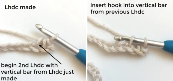Linked Half Double Crochet Stitch (Lhdc) Photo Tutorial