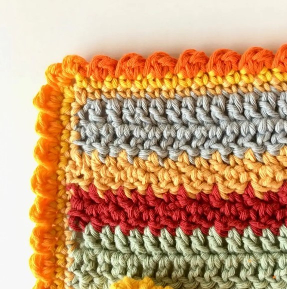 Bobble Shell Stitch Crochet Border Photo Tutorial