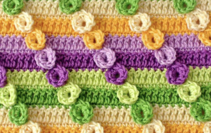 Diagonal Stripes Crochet Stitch Tutorial