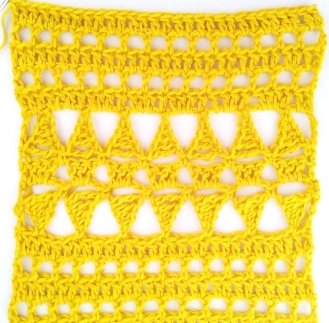 How to Crochet the Triangles & Cones Lace Stitch Photo Tutorial