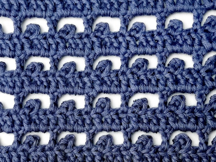 Striped Boxed Picot Crochet Stitch Photo Tutorial