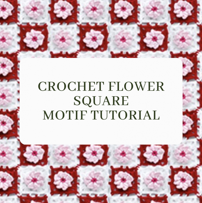 Crochet flower square motif tutorial