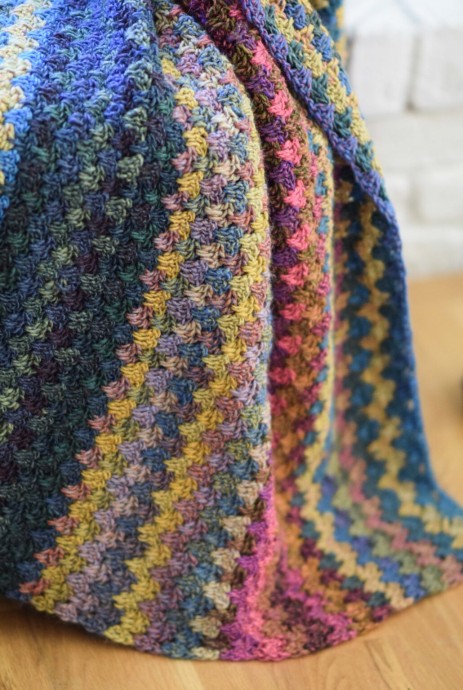 Mountain Throw Colorful Blanket Crochet Pattern
