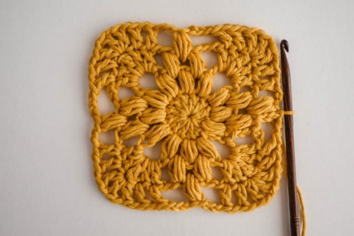 How to Crochet A Puff Star Granny Square Photo Tutoial