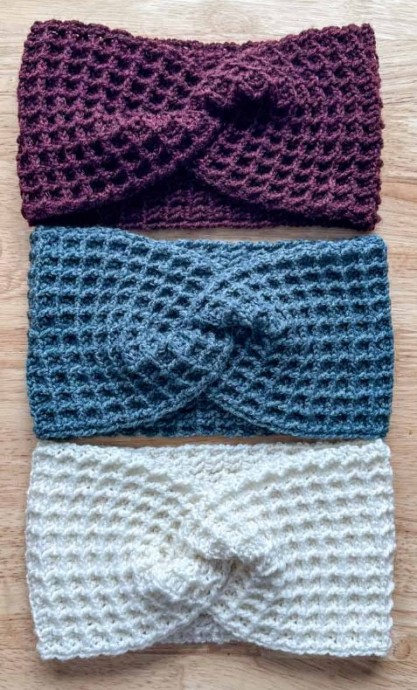 Cute Waffle Stitch Headband Crochet Pattern