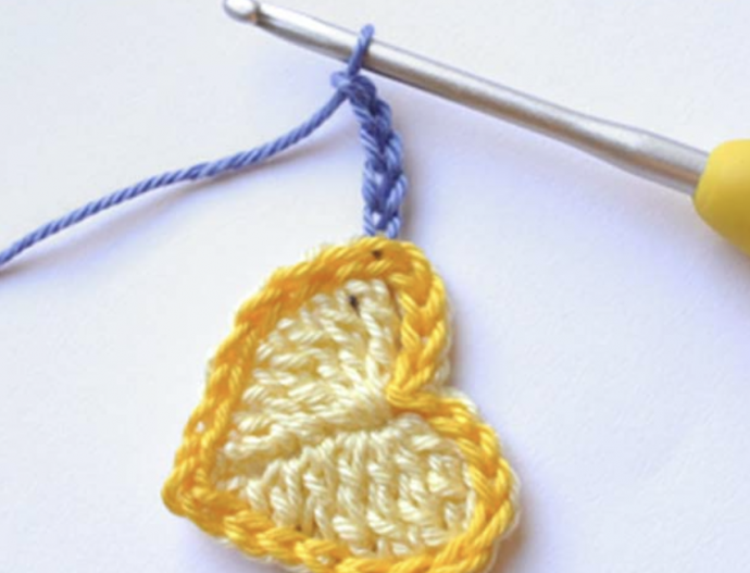 Crafting Love: Crochet Heart Triangle Motif Tutorial