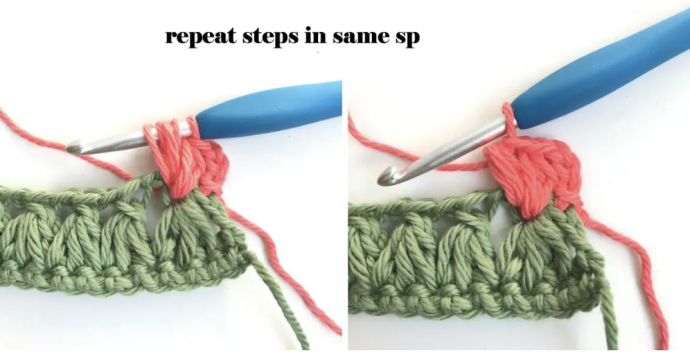 Triads Puff Flower Crochet Stitch Photo Tutorial