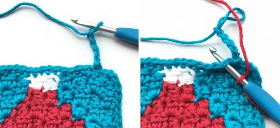 Candy Cane Crochet Border in 3 Colors Photo Tutorial