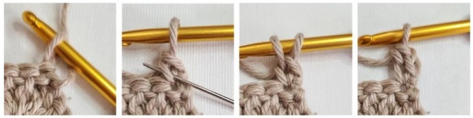 Alternating Fishbone Crochet Cable Pattern Photo Tutorial