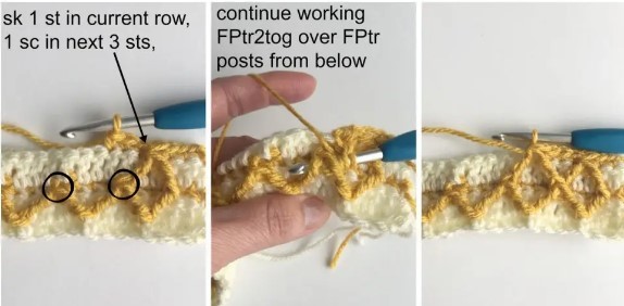 Diamond Waffle Crochet Stitch Photo Tutorial