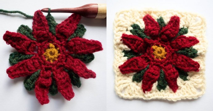 How to Crochet A Poinsettia Granny Square Photo Tutorial How to Crochet A Poinsettia Granny Square Photo Tutorial
