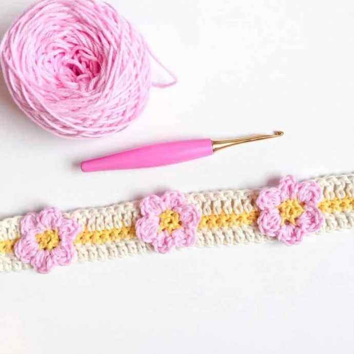 Cherry Blossom Flower Crochet Stitch Photo Tutorial