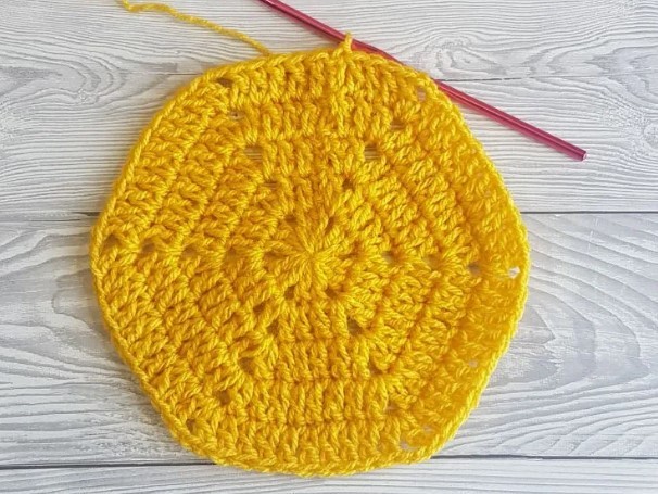 Crochet Solid Hexagon Step by Step Turorial