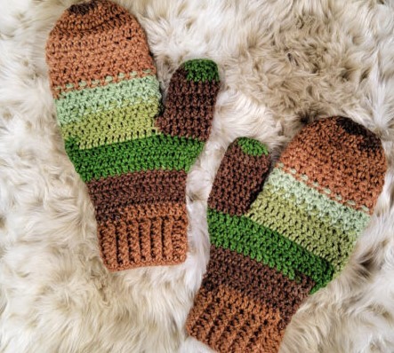 Olivewood Mittens Crochet Pattern