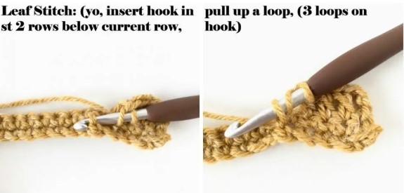 Falling Leaves Crochet Stitch Photo Tutorial