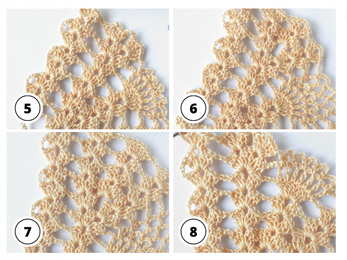 Crochet pineapple edging