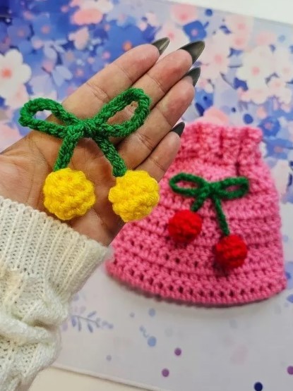Cherry Bow Crochet Pattern