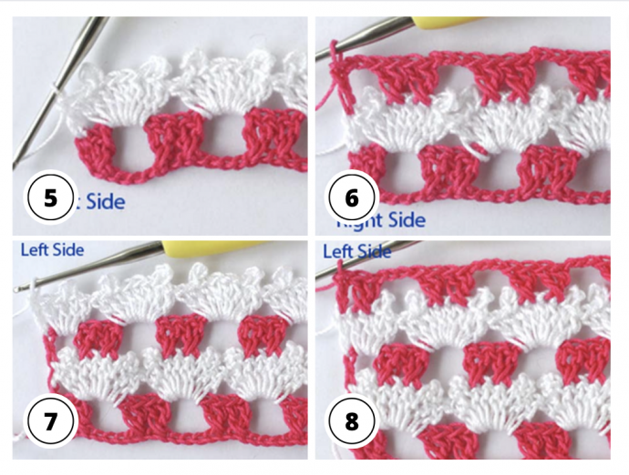 Two-color Shell Picot Stitch Crochet Tutorial