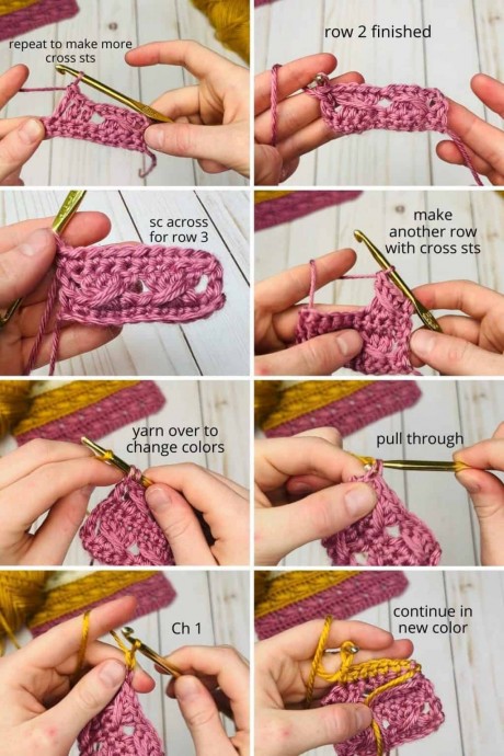 How to Crochet the Cross Over Stitch Photo Tutorial