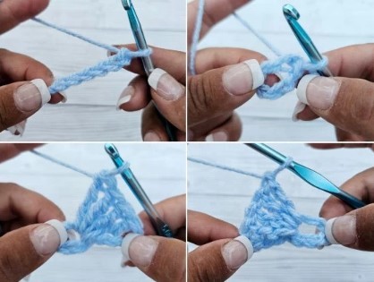 Crochet Linked Flowers Stitch Photo Tutorial