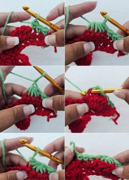 Strawberry Crochet Stitch Photo Tutorial