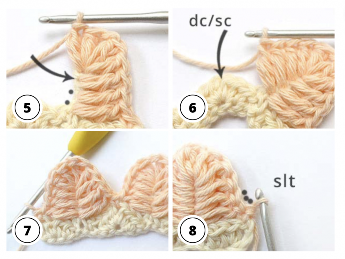 How To Crochet Lined Leaf Stitch