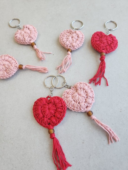 Crochet Heart Keychain Pattern