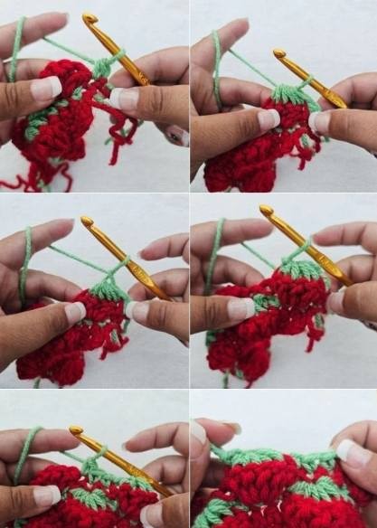 Strawberry Crochet Stitch Photo Tutorial