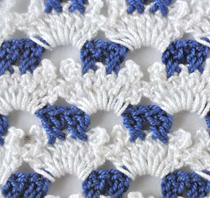 Two-color Shell Picot Stitch Crochet Tutorial