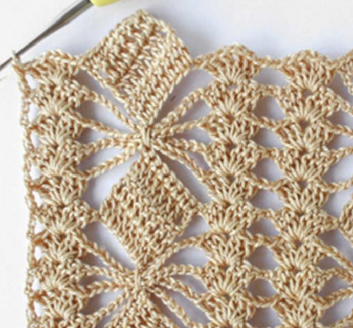 How to Crochet Coloured Square Lace Stitch