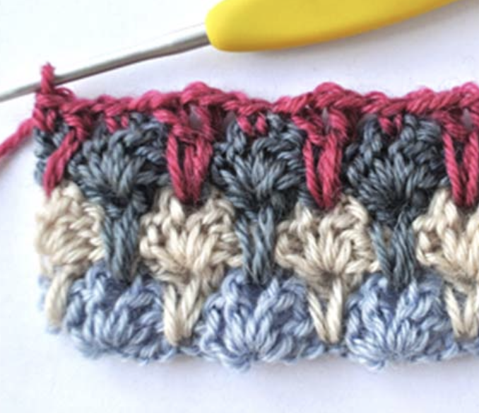 Crochet Multicolor Shell Stitch