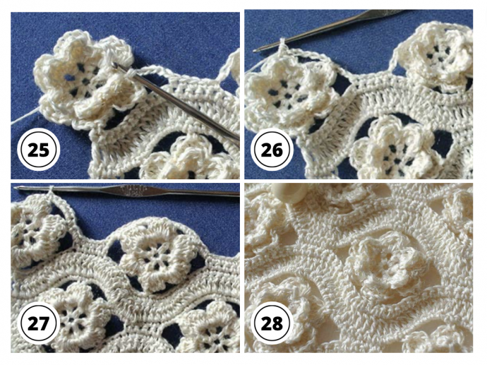 Crochet Flower-Wave Stitch