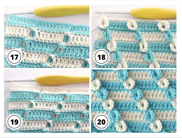 Diagonal Stripes Crochet Stitch Tutorial