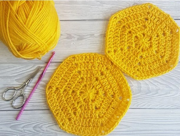 Crochet Solid Hexagon Step by Step Turorial