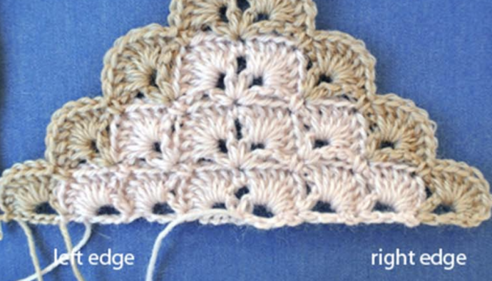 Crochet Tutorial: Shell Stitch for Triangle Shawl