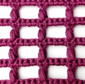 Stacked Puff Grid Crochet Stitch Photo Tutorial