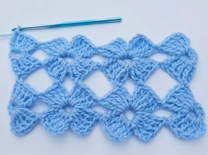 Crochet Linked Flowers Stitch Photo Tutorial