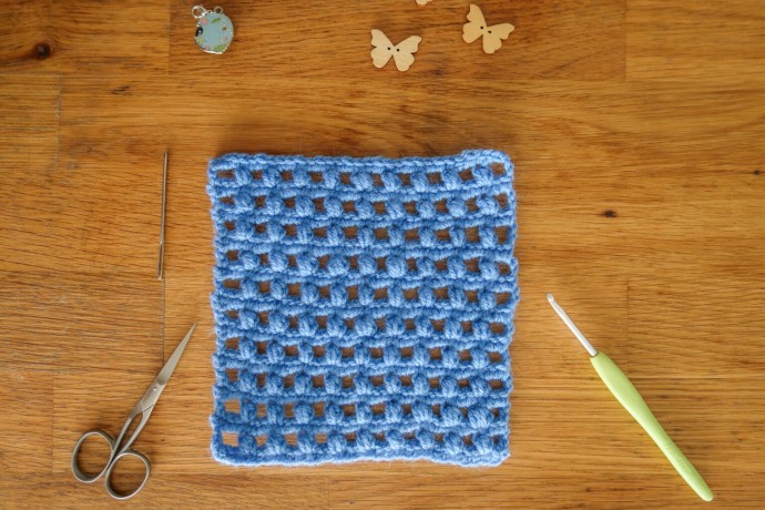 Grid Puff Crochet Stitch
