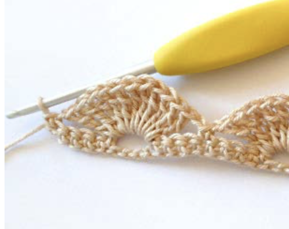 Crochet Shell Stitch with a Flower