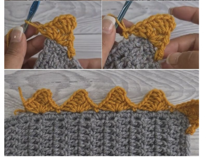 Large Leaf Stitch Crochet Border Tutorial