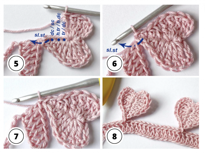 Crochet Textured Hearts Stitch Tutorial