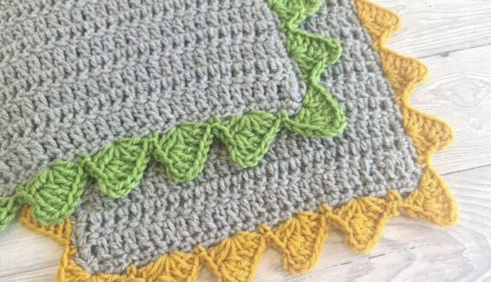 Large Leaf Stitch Crochet Border Tutorial