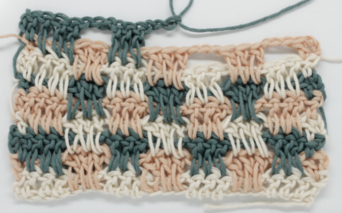 How To Crochet Multicolored Checkerboard Stitch