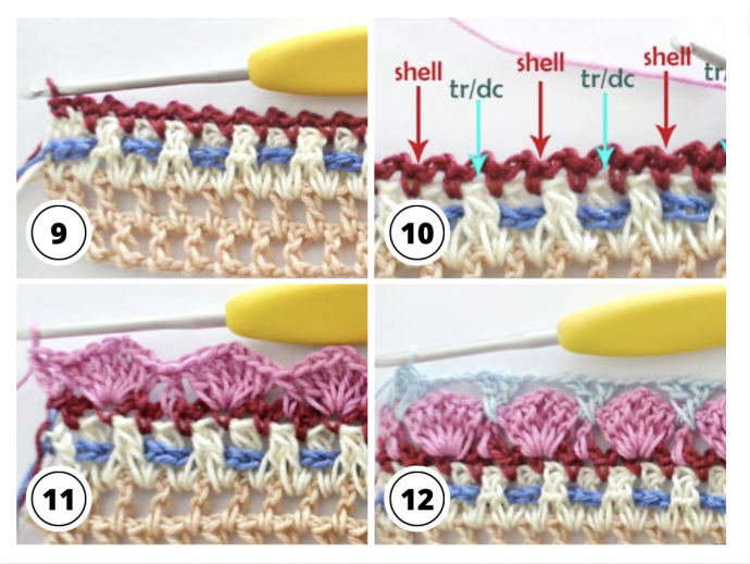 Flower Shell Crochet Stitch