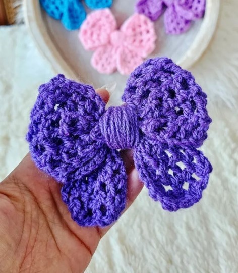 Crochet Mesh Bow Pattern Tutorial