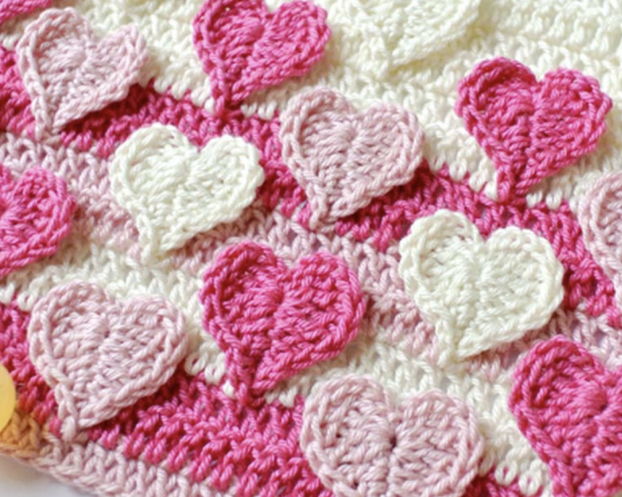 Crochet Textured Hearts Stitch Tutorial