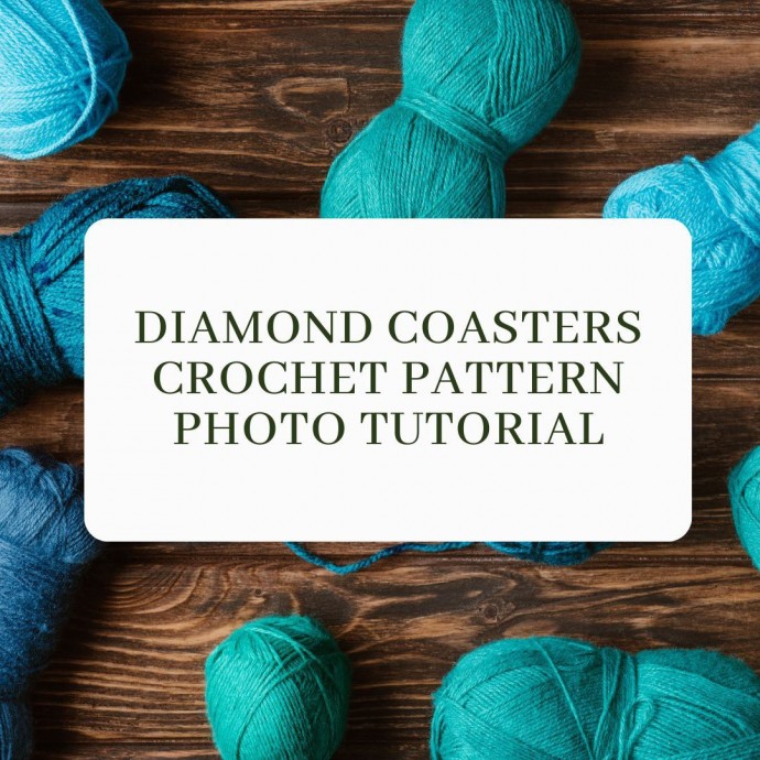 Diamond Coasters Crochet Pattern Photo Tutorial